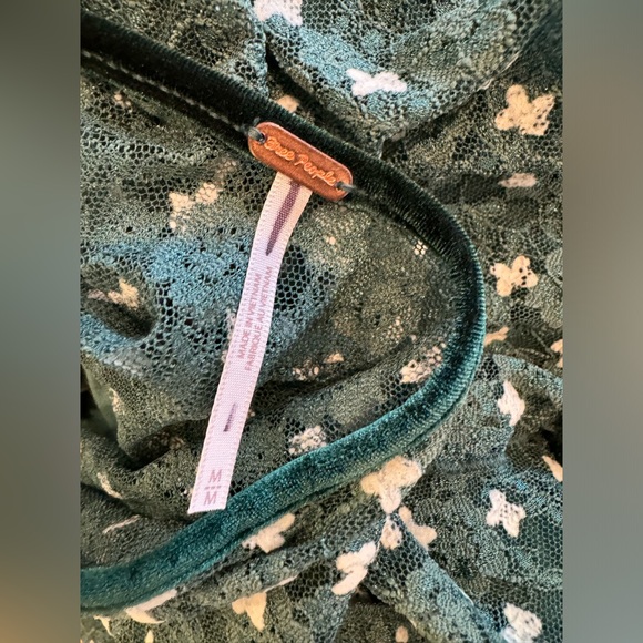 FREE PEOPLE SHEER DELIGHT MINI DRESS IN GREEN - Picture 6 of 9